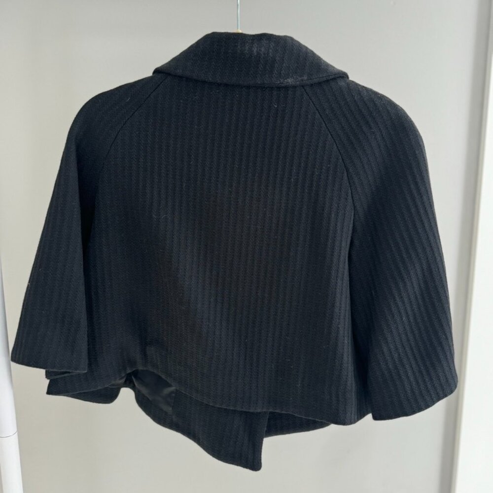 Zara Basic Black Cape Topper Jacket - image 2